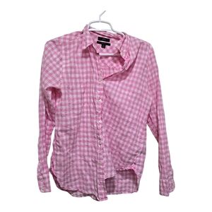 J. Crew Pink Gingham Button Down Shirt
